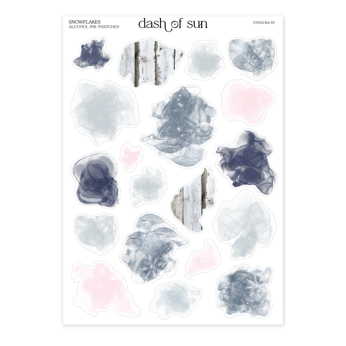 Snowflakes | Alcohol Ink Swatches