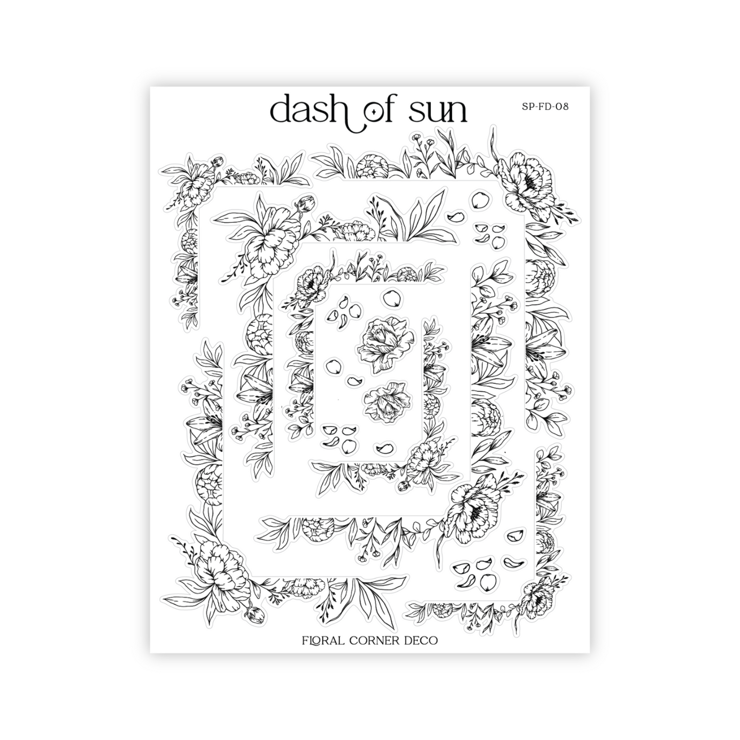 Floral Corner Deco | Foiled Stickers