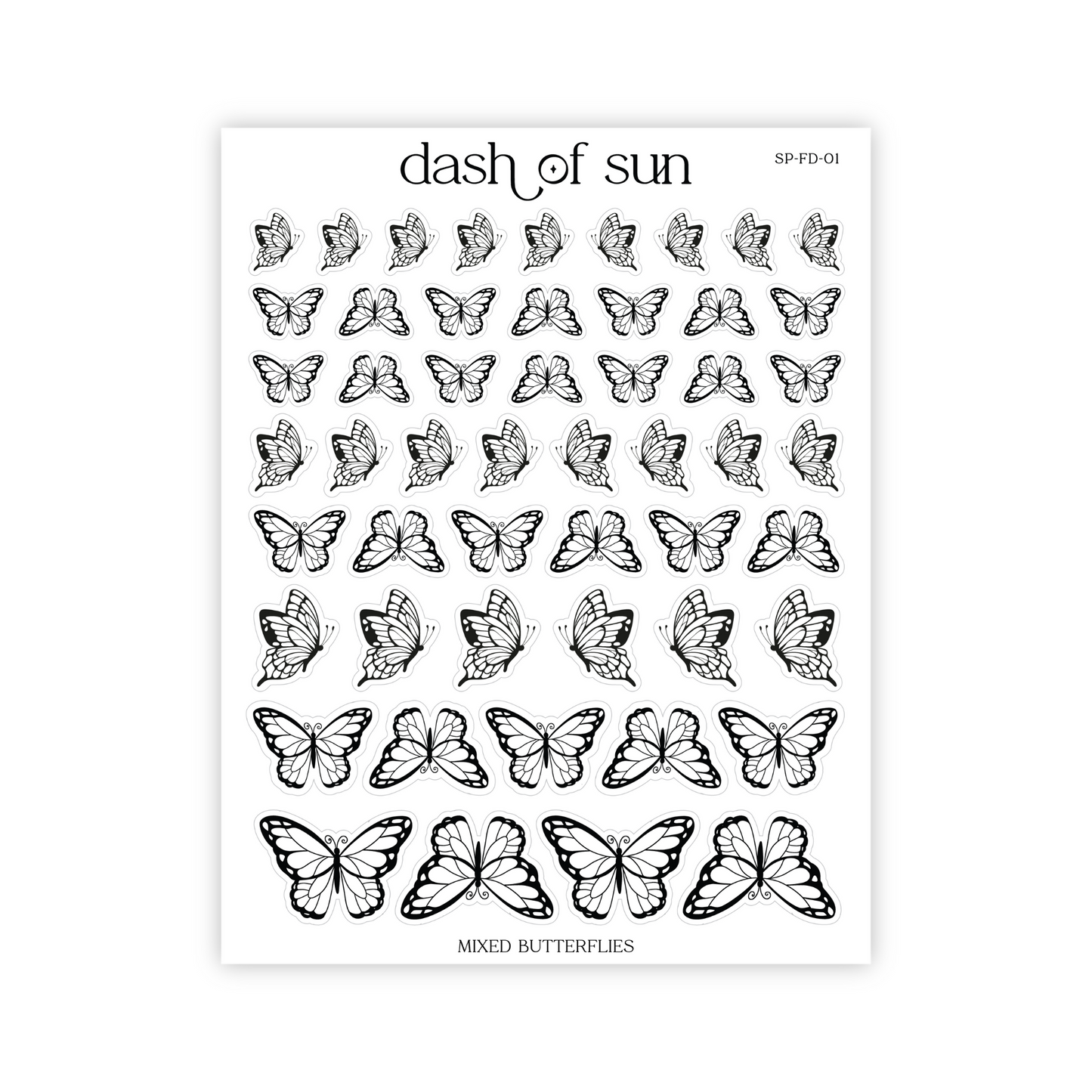 Mixed Butterflies | Foiled Stickers