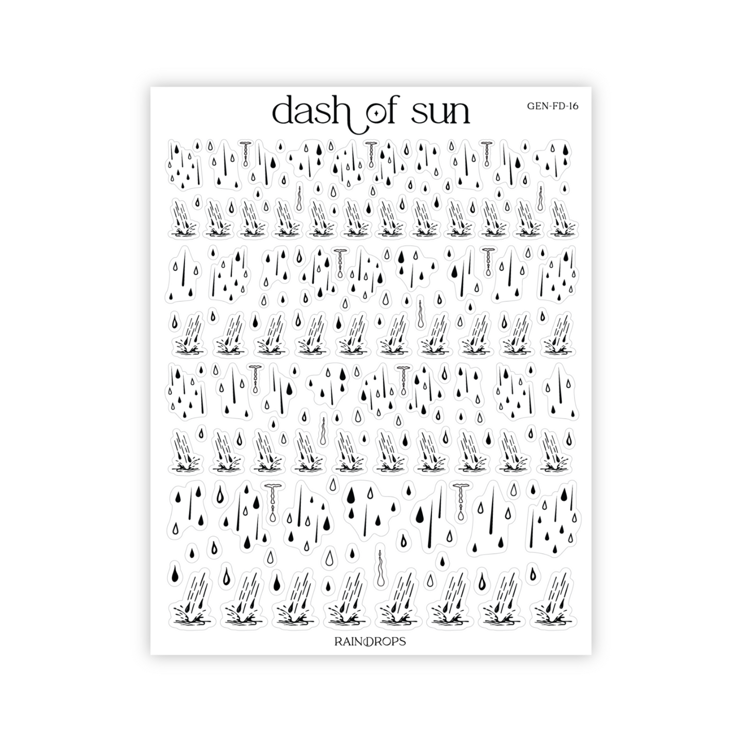 Raindrops | Foiled Stickers