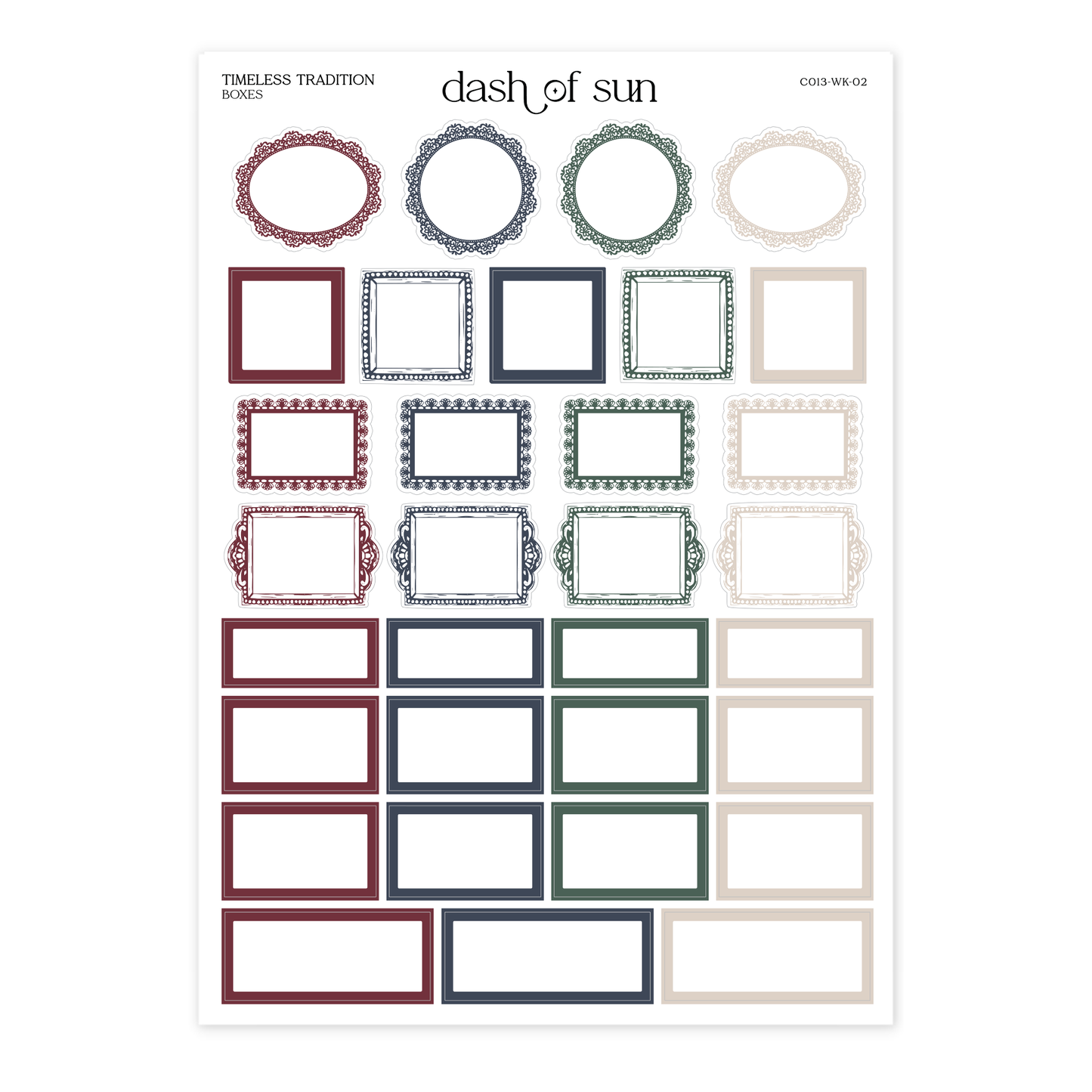 Timeless Tradition | Foiled Weekly Kit