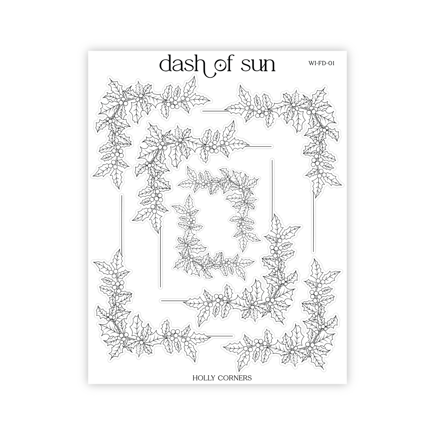 Holly Corners | Foiled Stickers