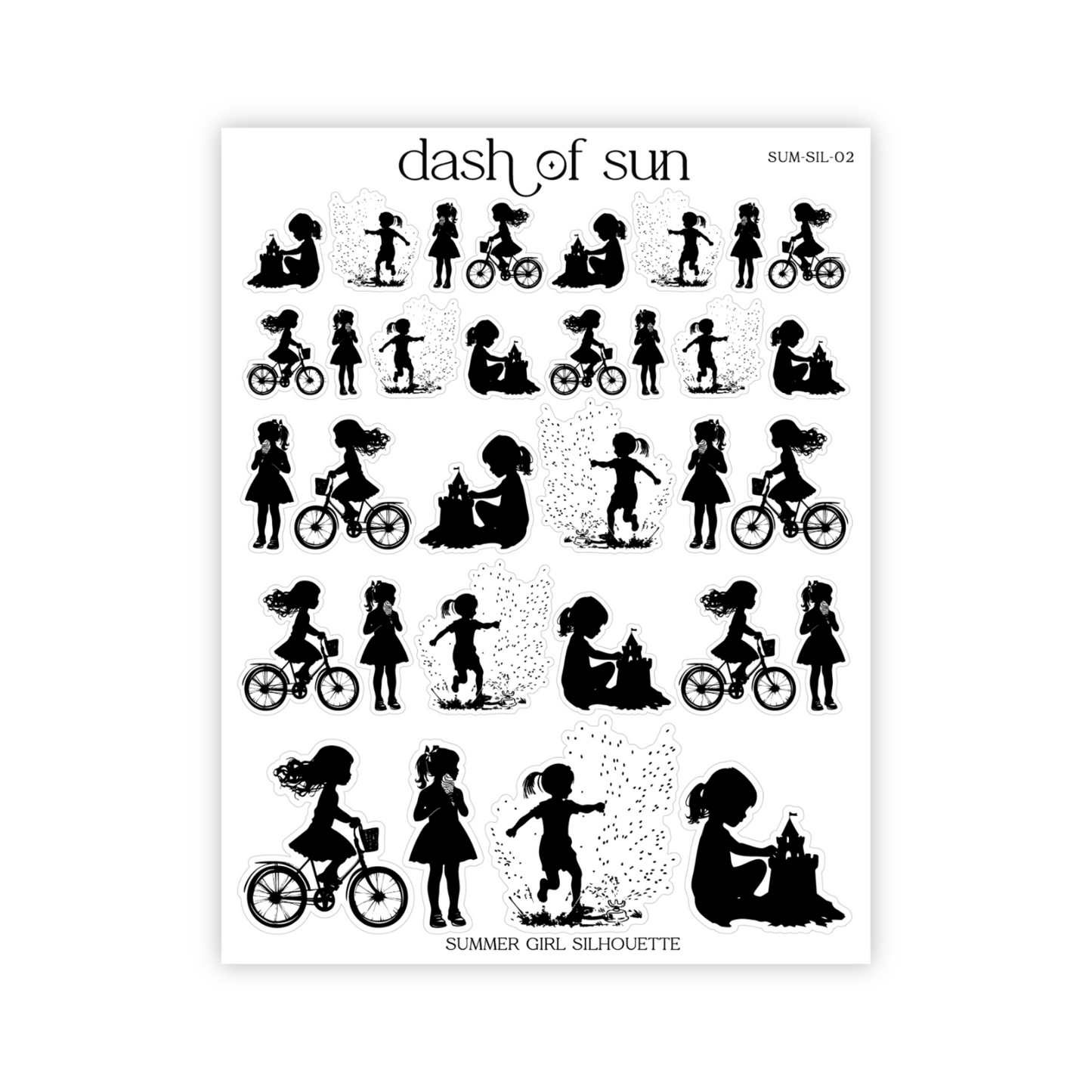 Summer Girl Silhouette | Foiled Stickers