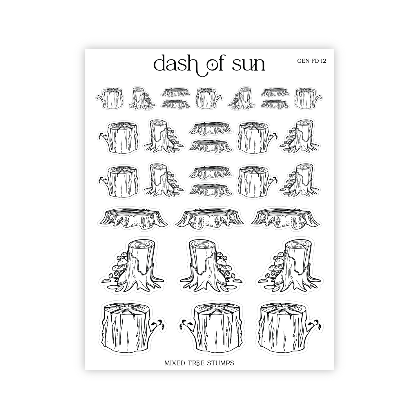 Mixed Tree Stumps | Foiled Stickers