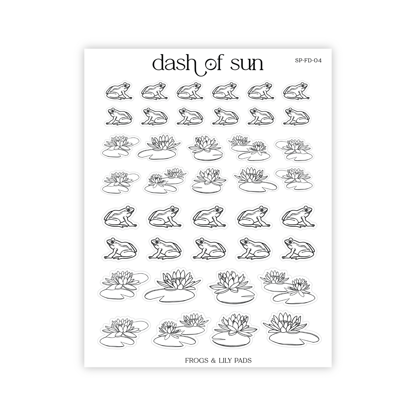 Frogs & Lily Pads | Foiled Stickers