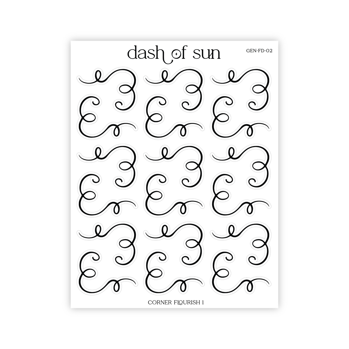 Corner Flourish 1 | Foiled Stickers