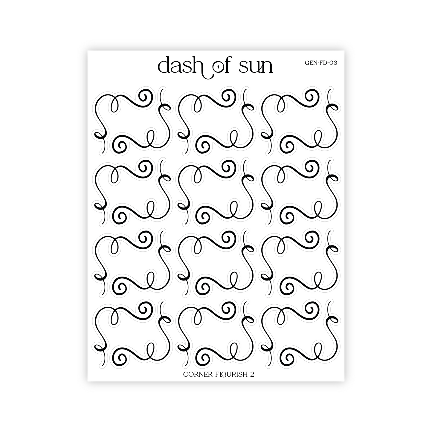Corner Flourish 2 | Foiled Stickers