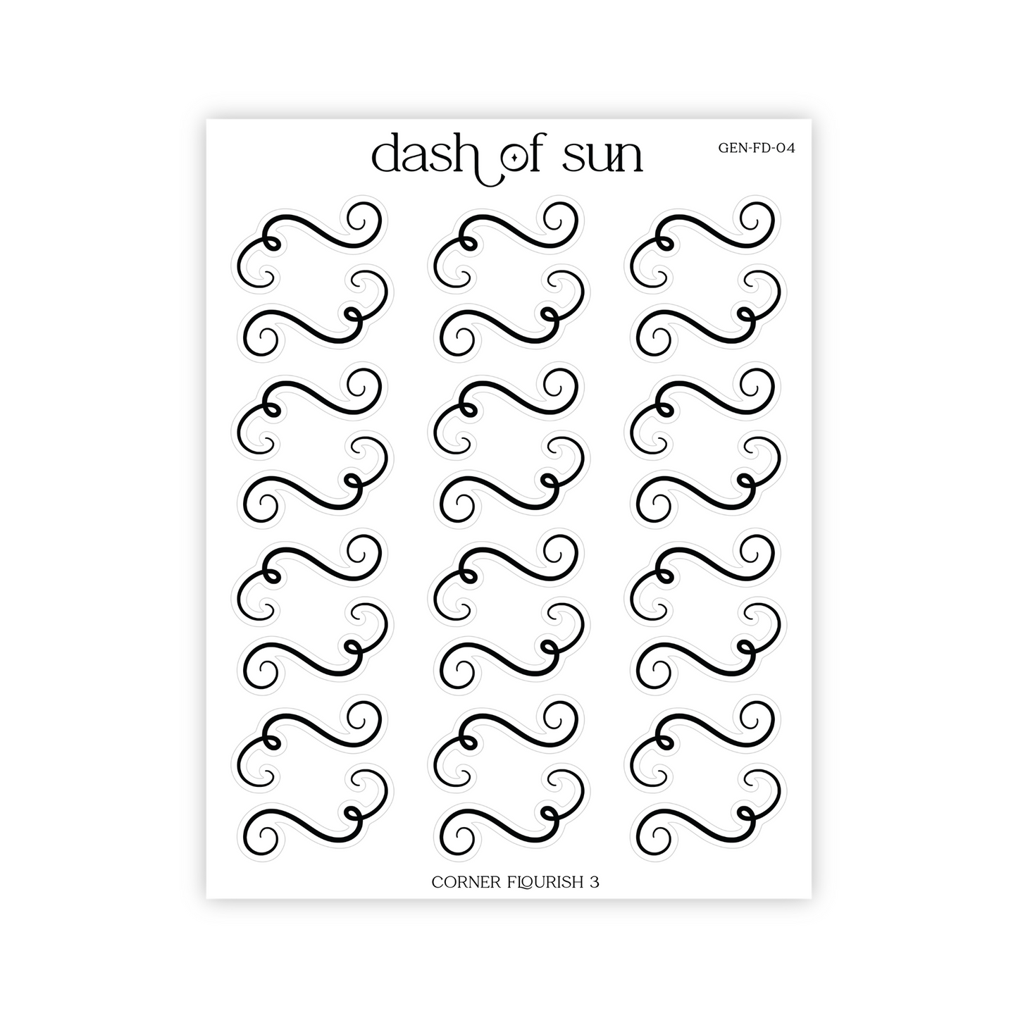 Corner Flourish 3 | Foiled Stickers