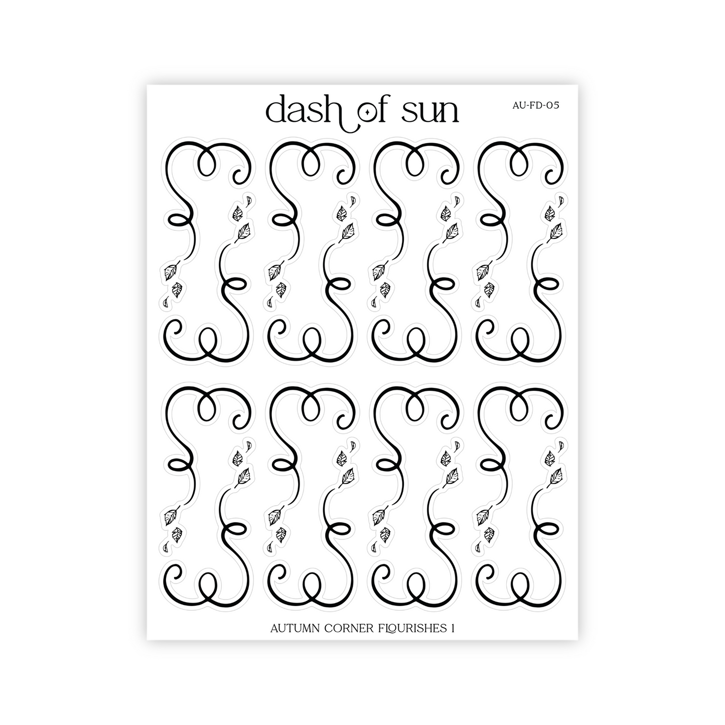 Autumn Corner Flourishes 1 | Foiled Stickers