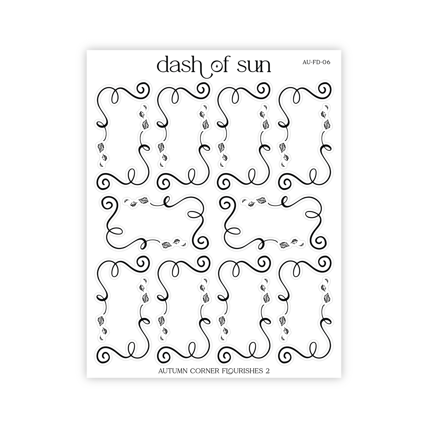 Autumn Corner Flourishes 2 | Foiled Stickers