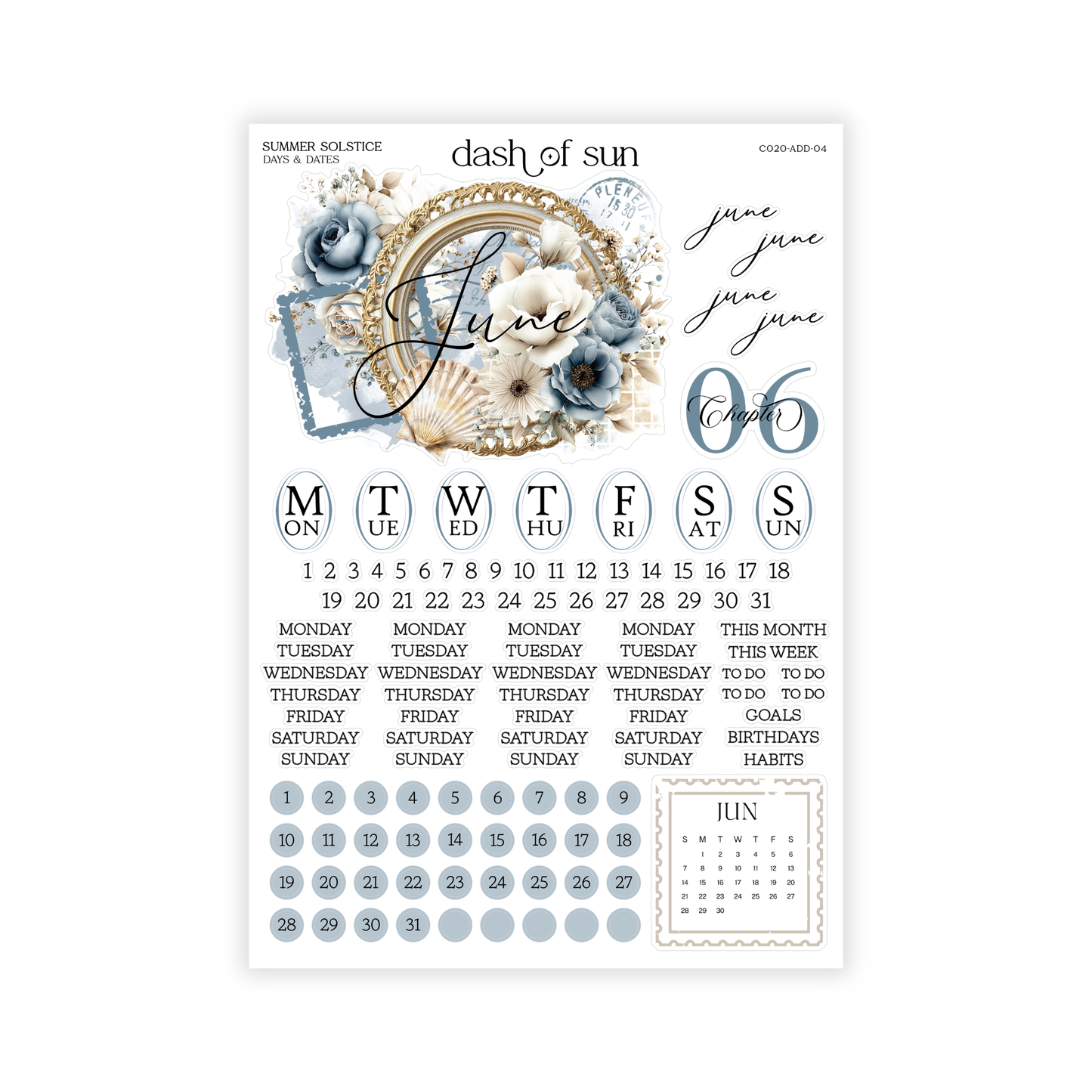 Summer Solstice | June 2026 Monthly Dates & Dots