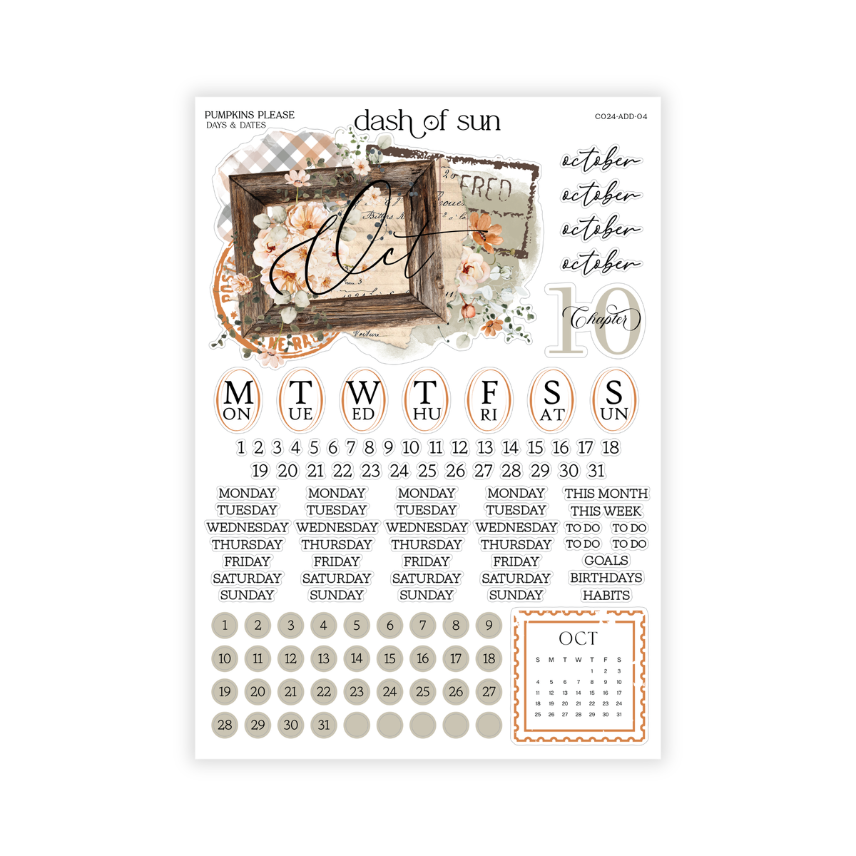 Pumpkins Please | Oct 2026 Monthly Dates & Dots
