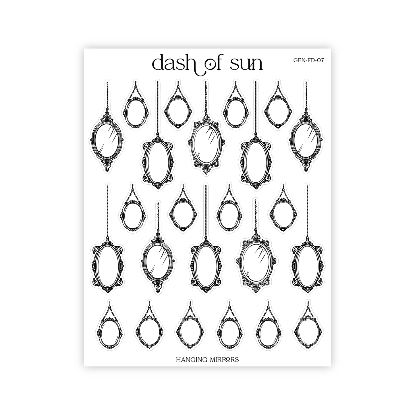 Hanging Mirrors | Foiled Stickers
