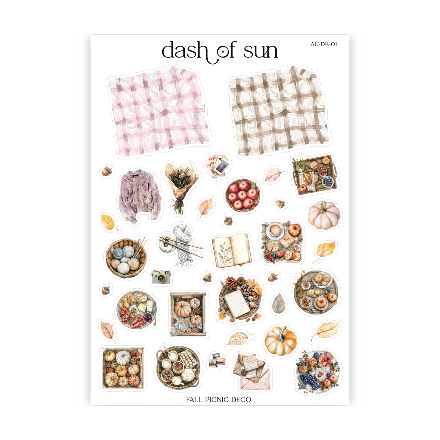 Autumn Picnic Deco (Pastel Colorway) | Deco Stickers
