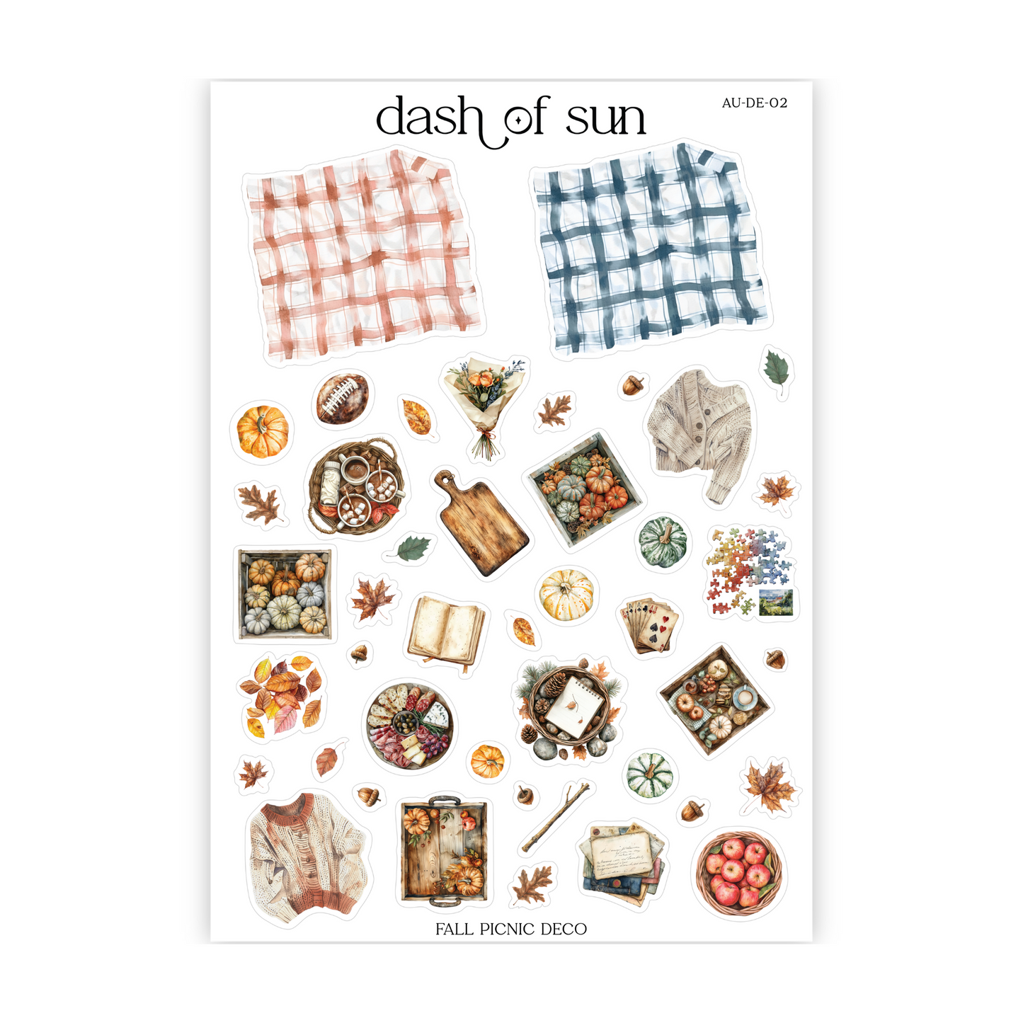 Autumn Picnic Deco (Bold Colorway) | Deco Stickers