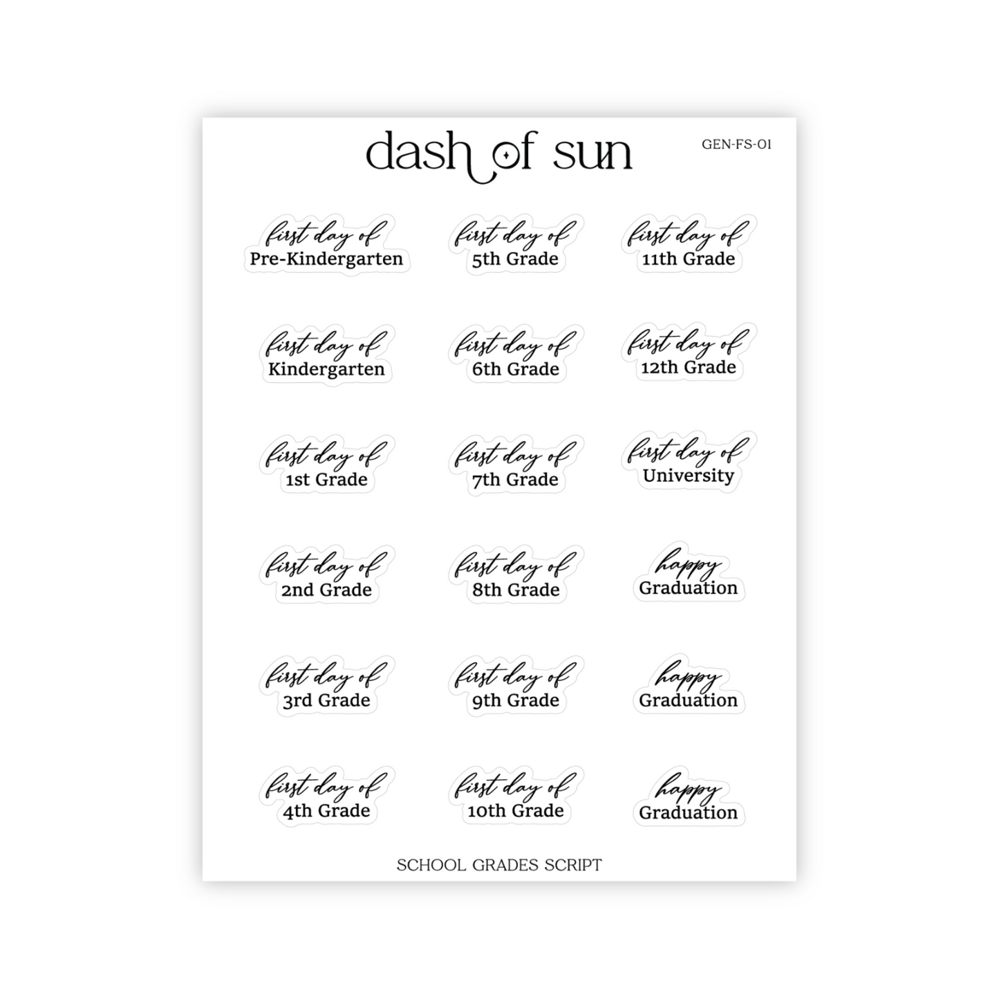 School Grades Script | Foiled Script