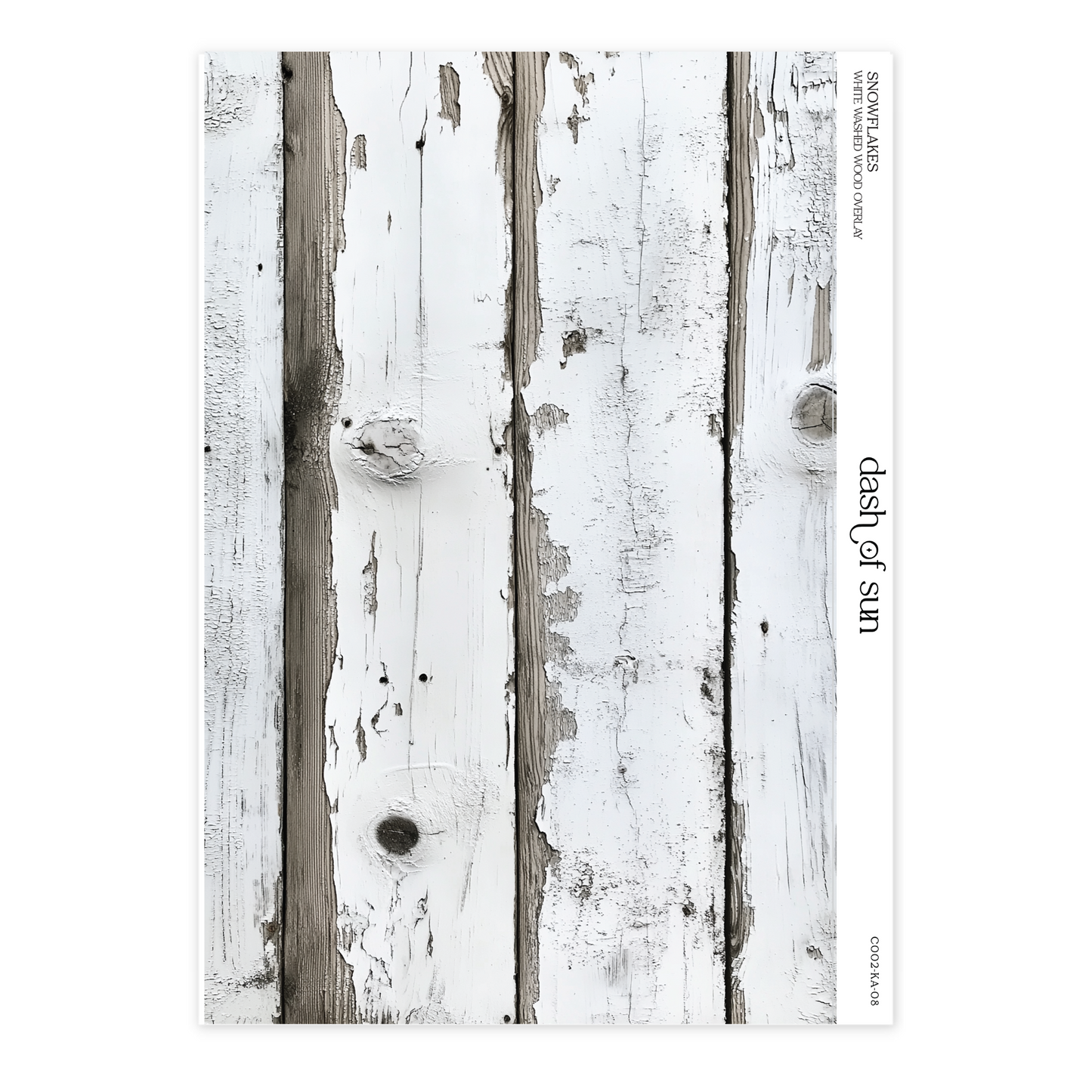 Snowflakes | White Washed Wood Overlay
