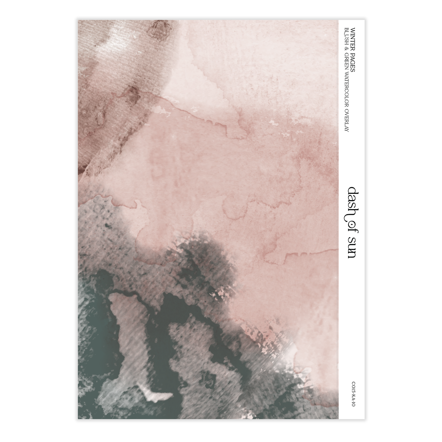 Winter Pages | Blush & Green Watercolor Overlay