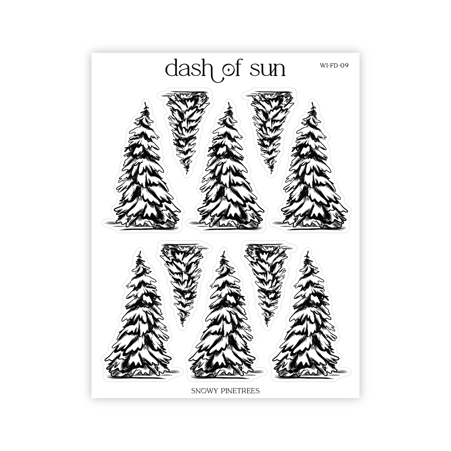 Snowy Pinetrees | Foiled Stickers