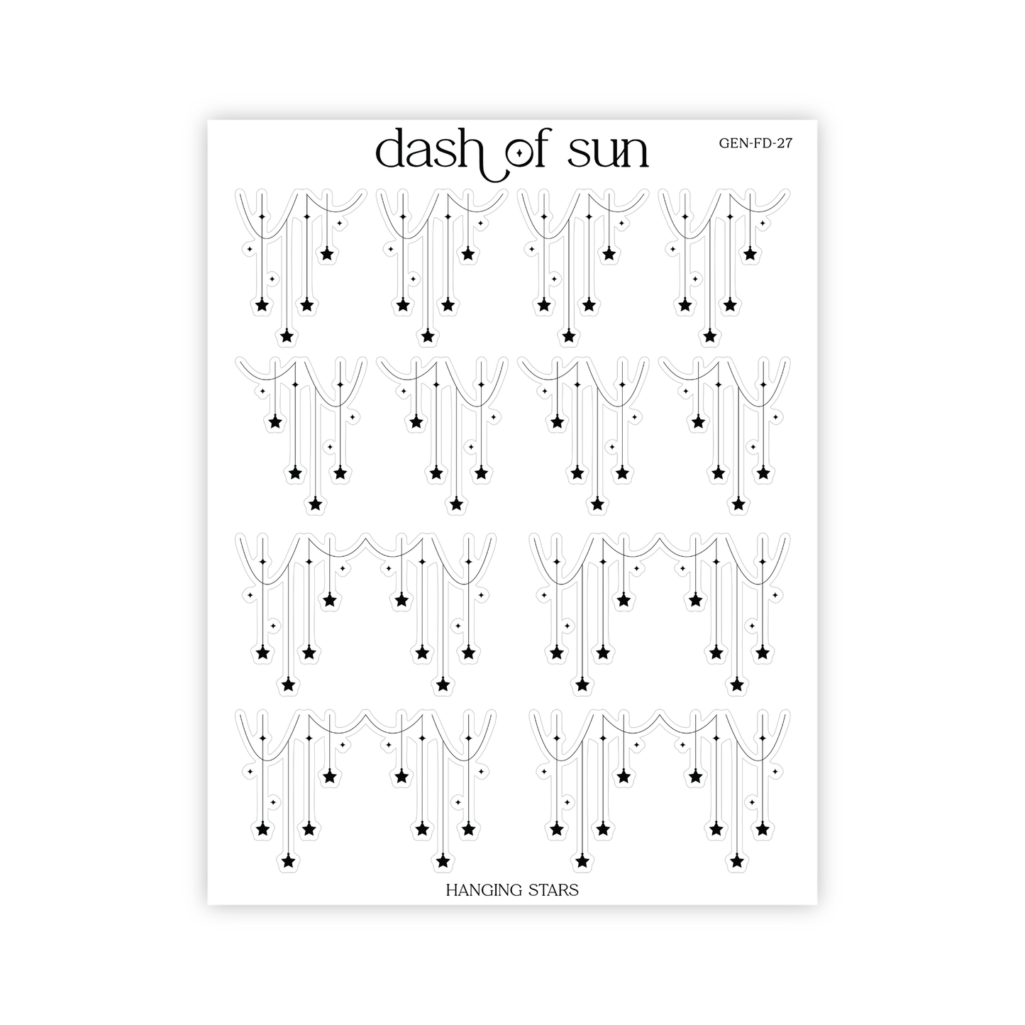 Hanging Stars | Foiled Stickers