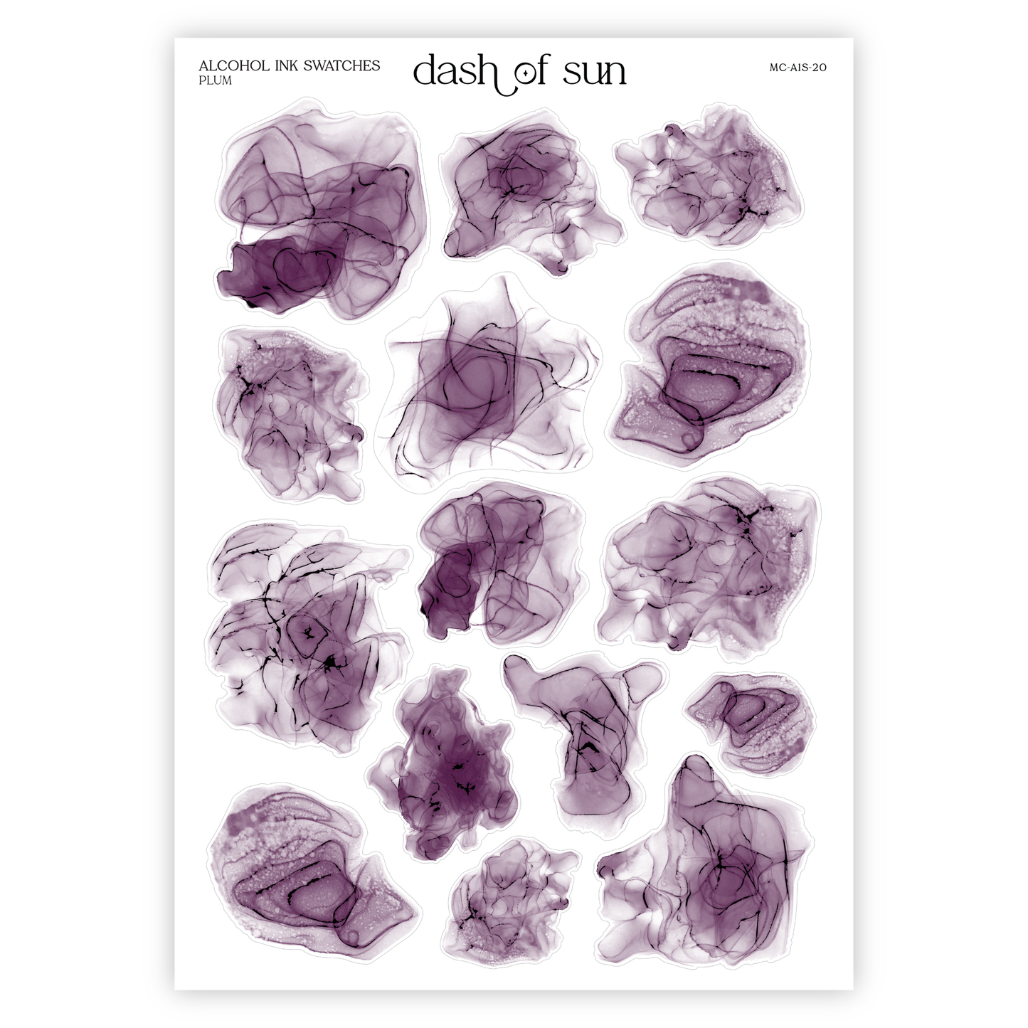 Alcohol Ink Swatches | Foiled Stickers | Winter Palette