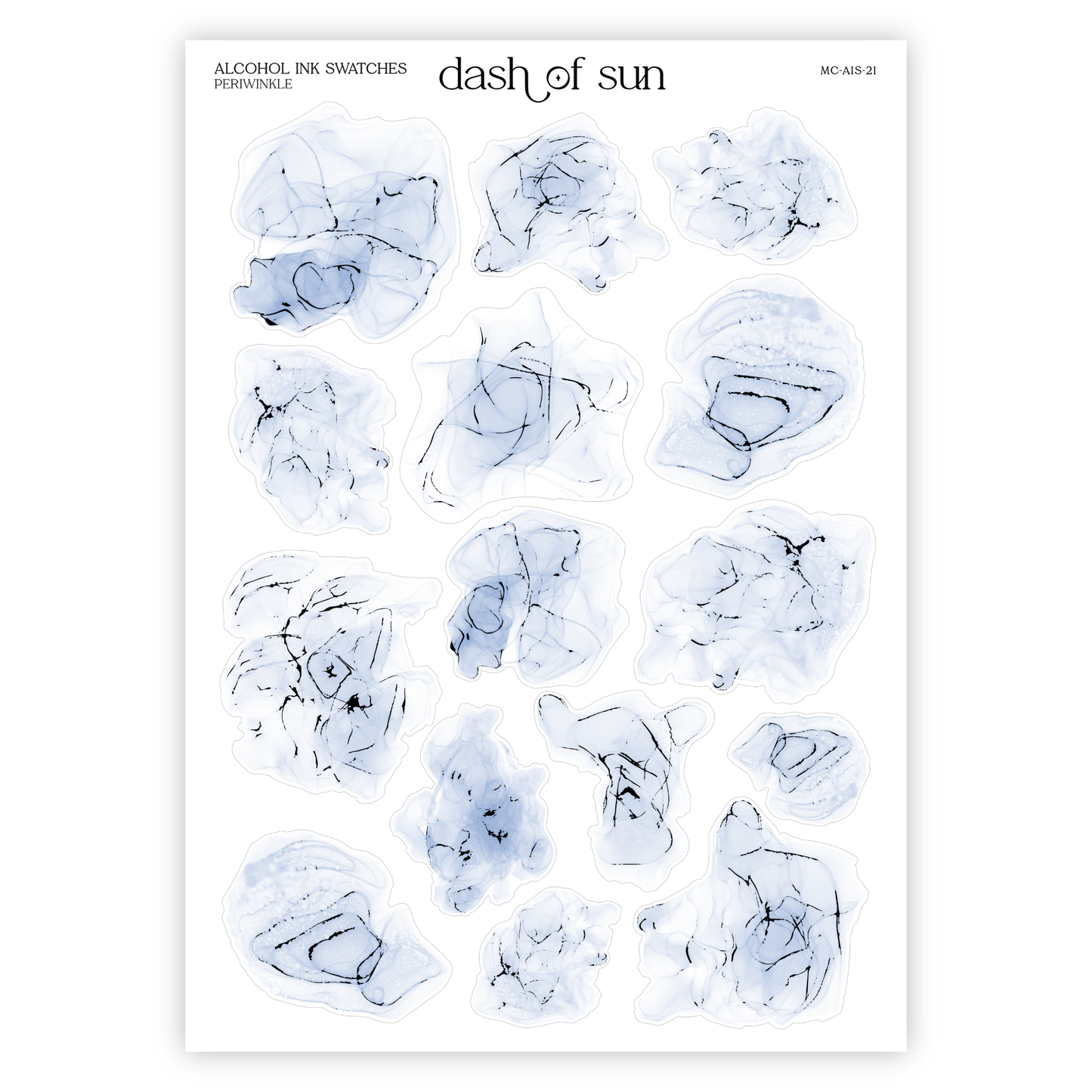 Alcohol Ink Swatches | Foiled Stickers | Winter Palette