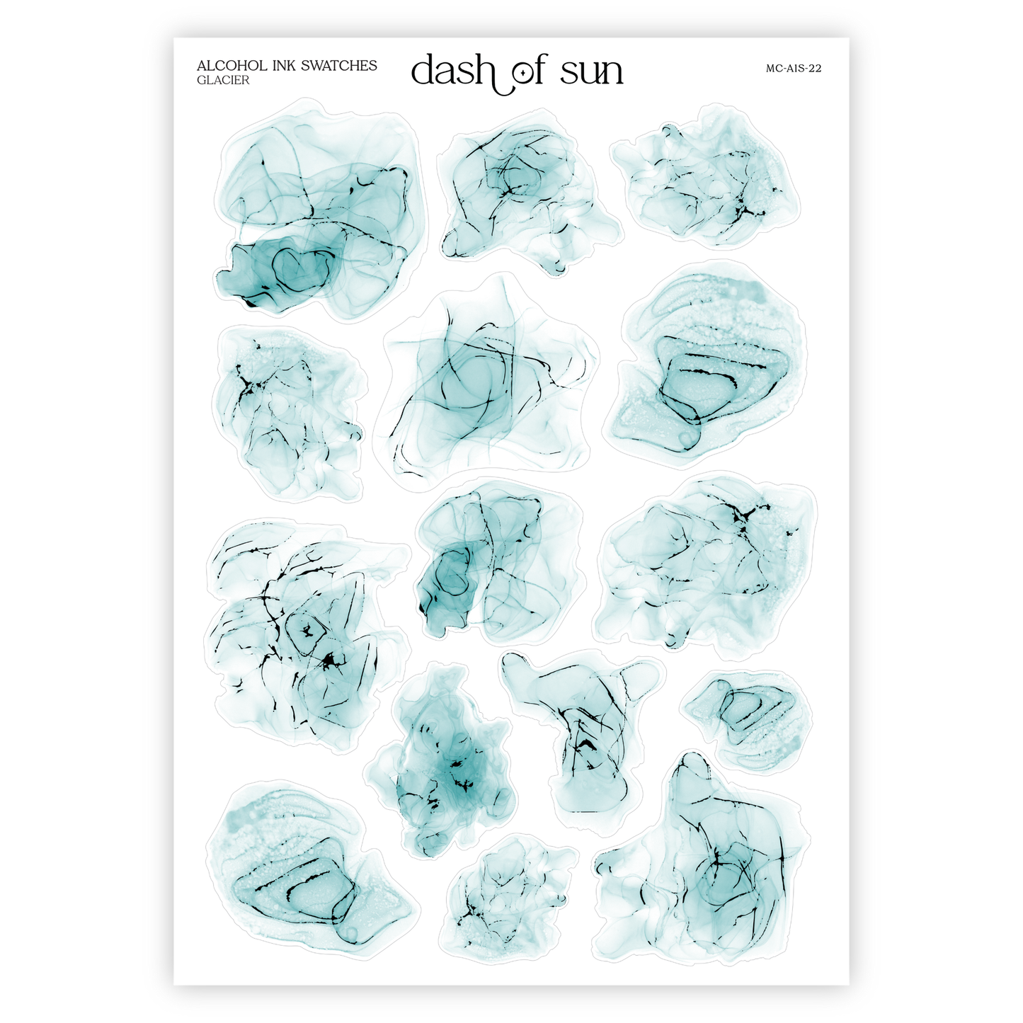 Alcohol Ink Swatches | Foiled Stickers | Winter Palette