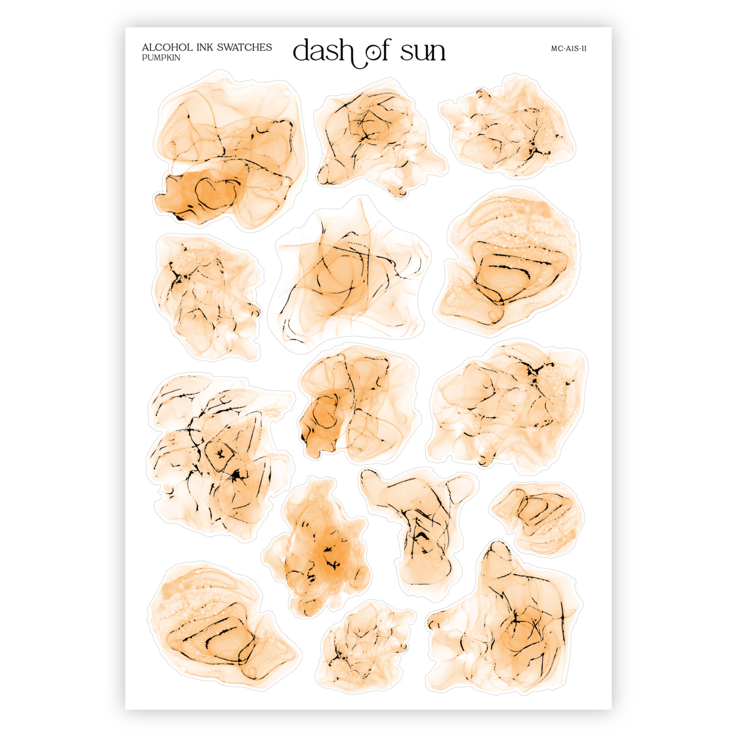 Alcohol Ink Swatches | Foiled Stickers | Fall Palette