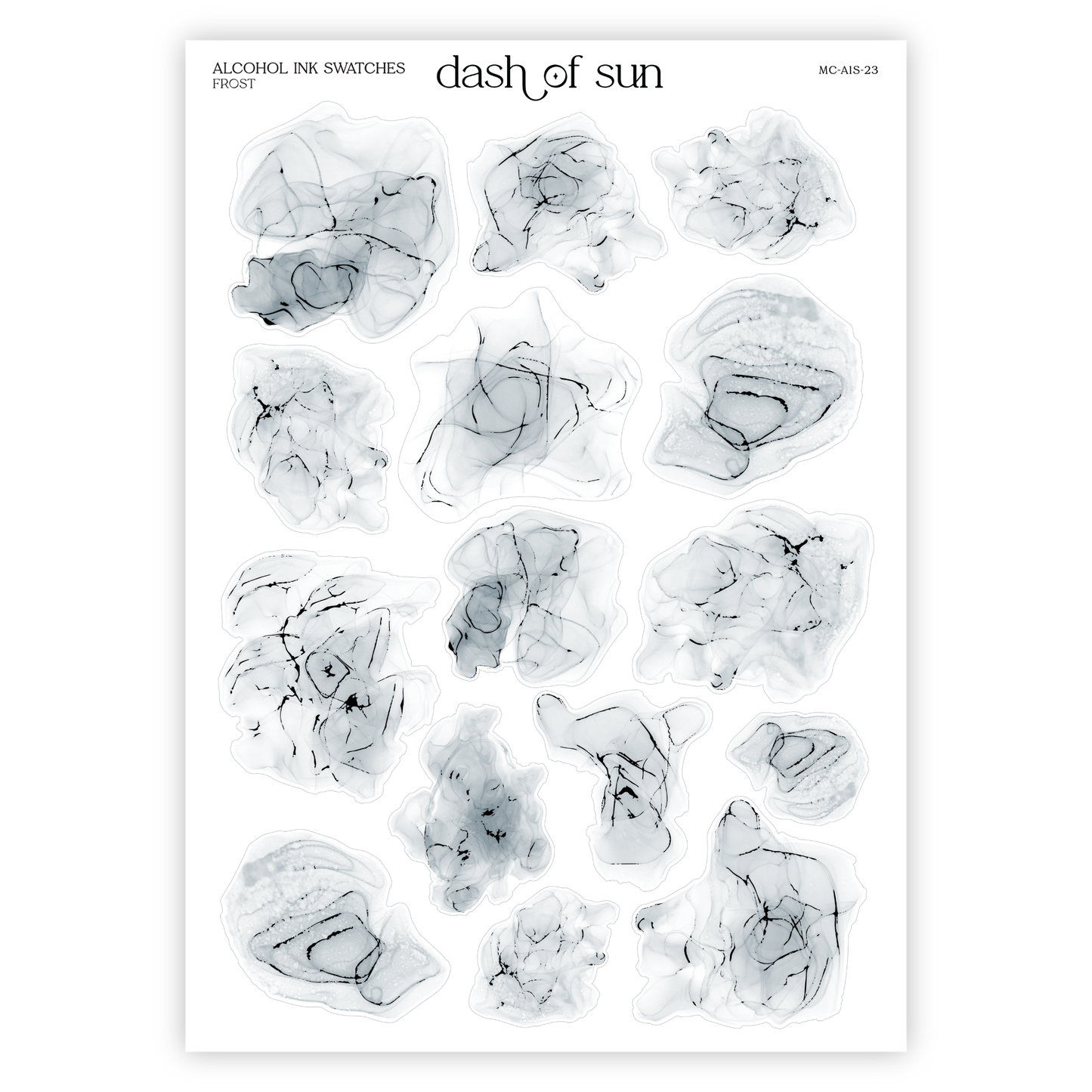 Alcohol Ink Swatches | Foiled Stickers | Winter Palette