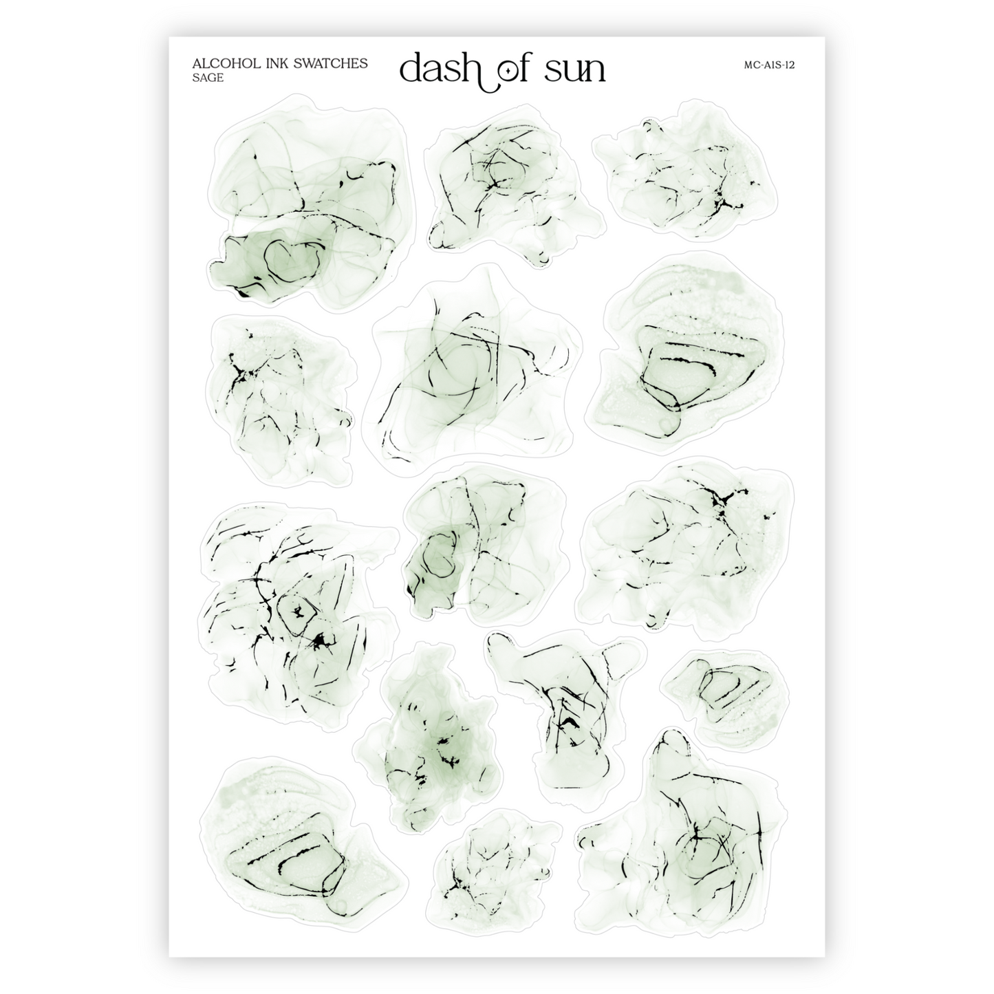 Alcohol Ink Swatches | Foiled Stickers | Fall Palette