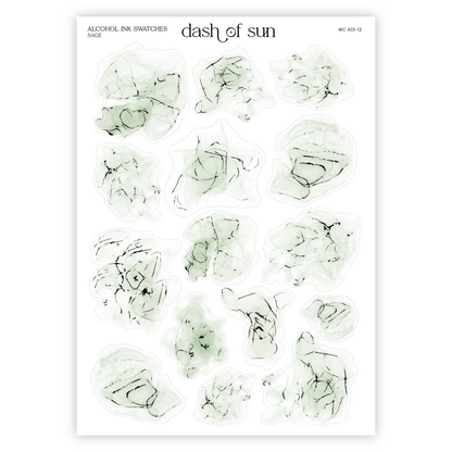 Alcohol Ink Swatches | Foiled Stickers | Fall Palette