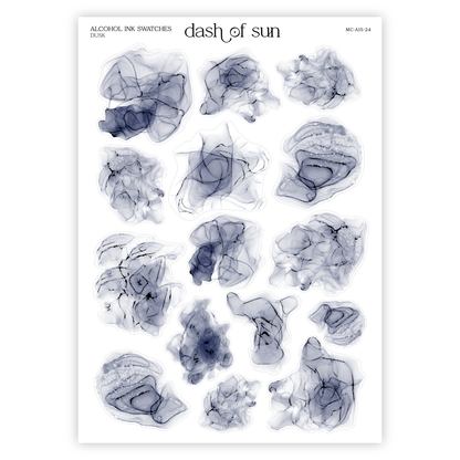 Alcohol Ink Swatches | Foiled Stickers | Winter Palette