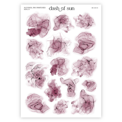 Alcohol Ink Swatches | Foiled Stickers | Fall Palette