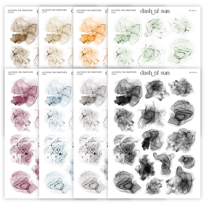 Alcohol Ink Swatches | Foiled Stickers | Fall Palette