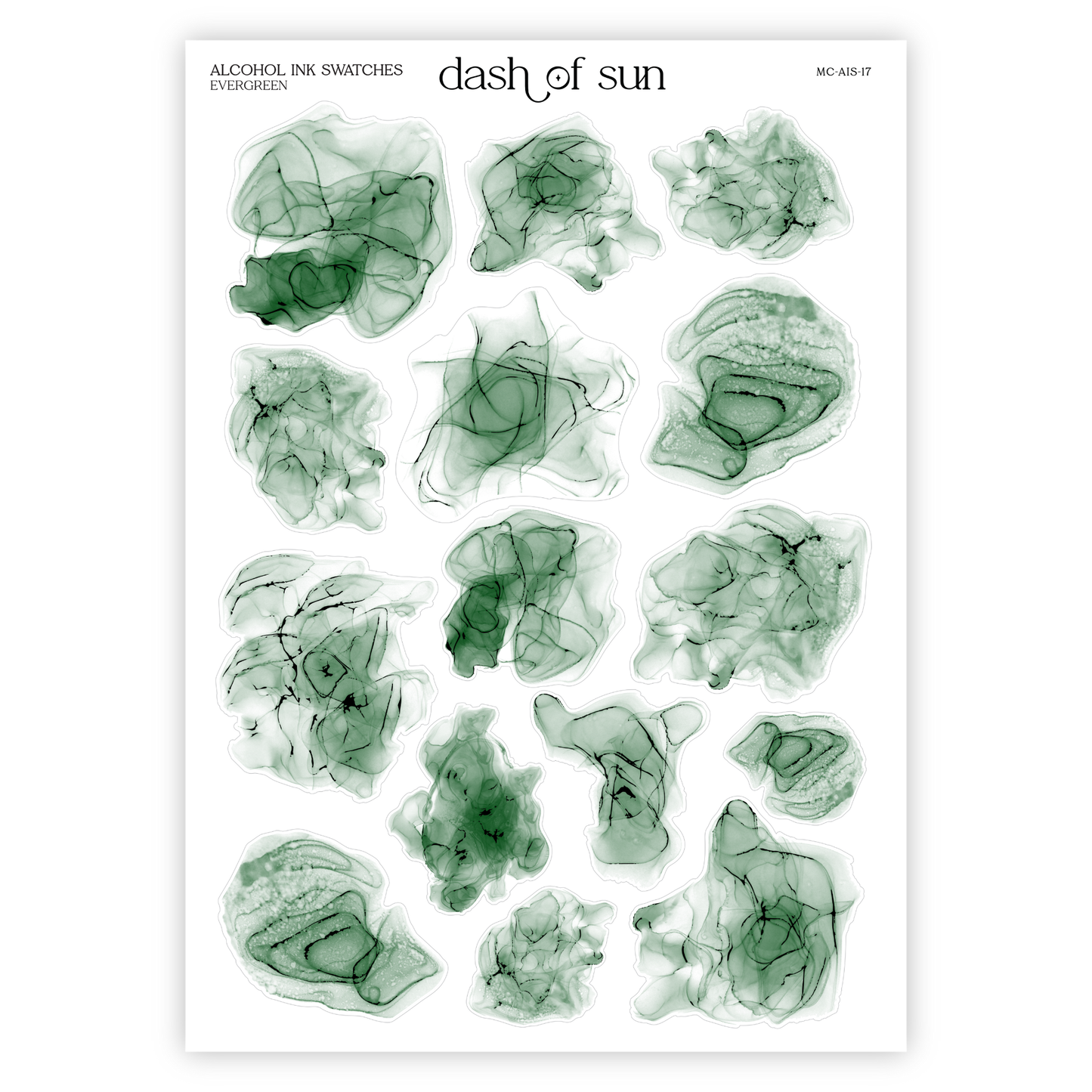 Alcohol Ink Swatches | Foiled Stickers | Winter Palette