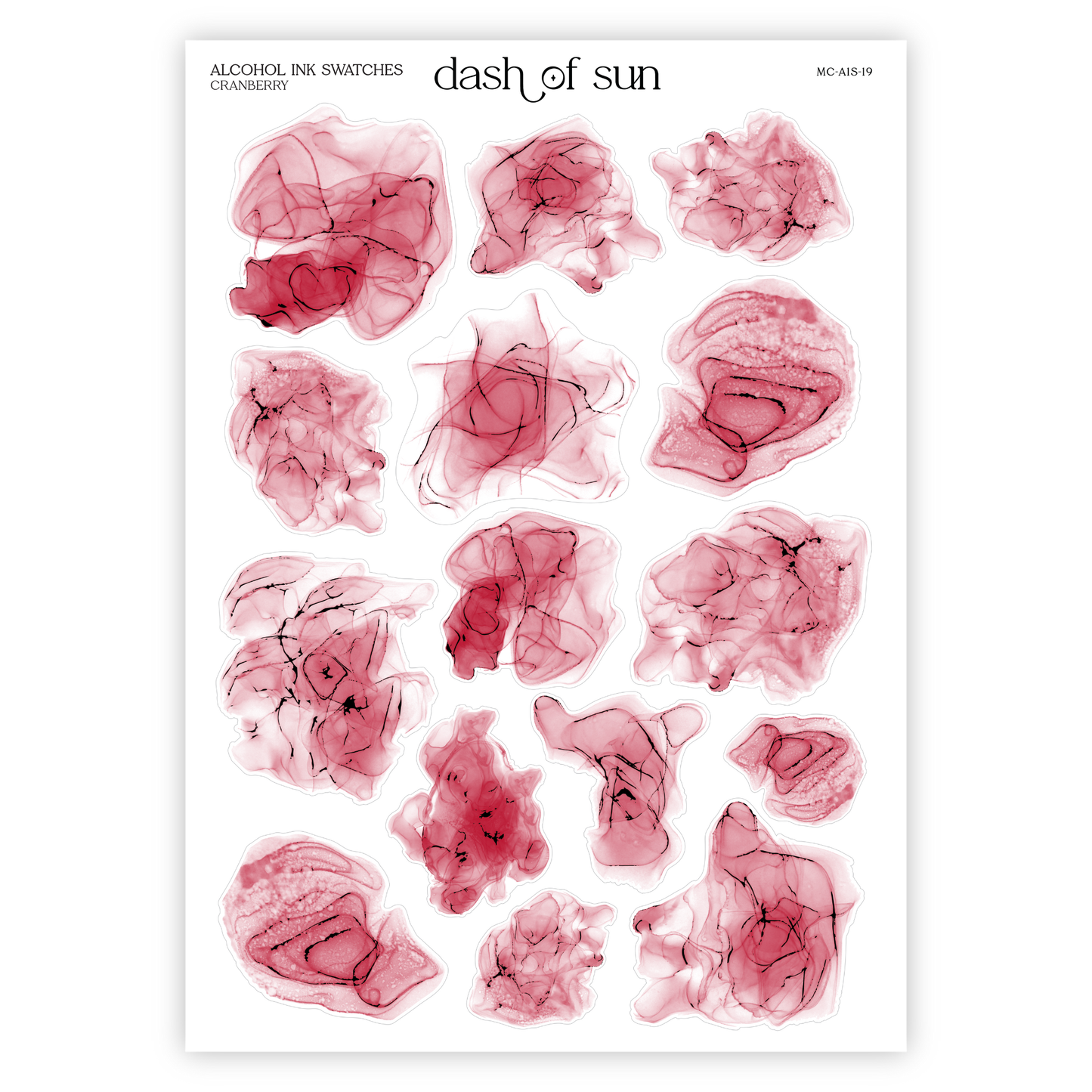 Alcohol Ink Swatches | Foiled Stickers | Winter Palette