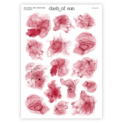 Alcohol Ink Swatches | Foiled Stickers | Winter Palette