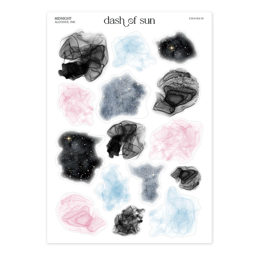 Midnight | Alcohol Ink Swatches