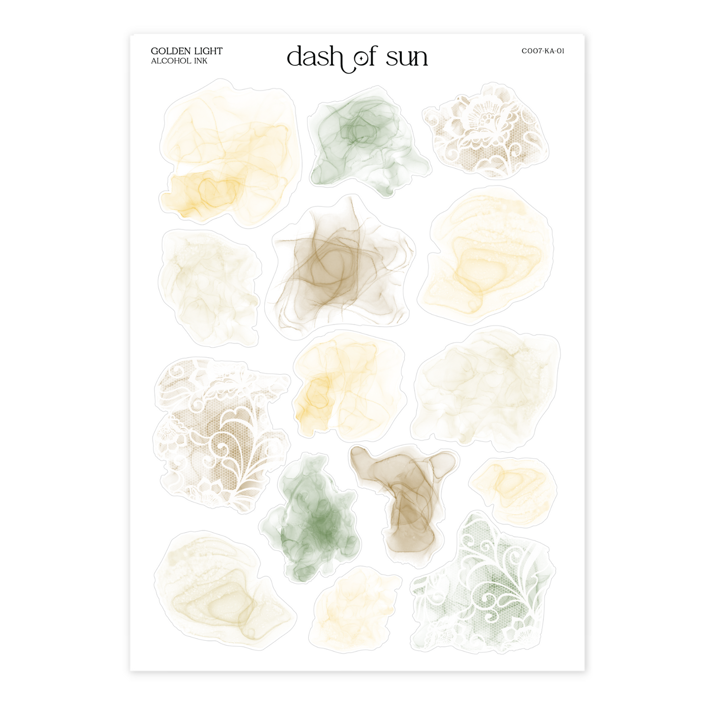 Golden Light | Alcohol Ink Swatches