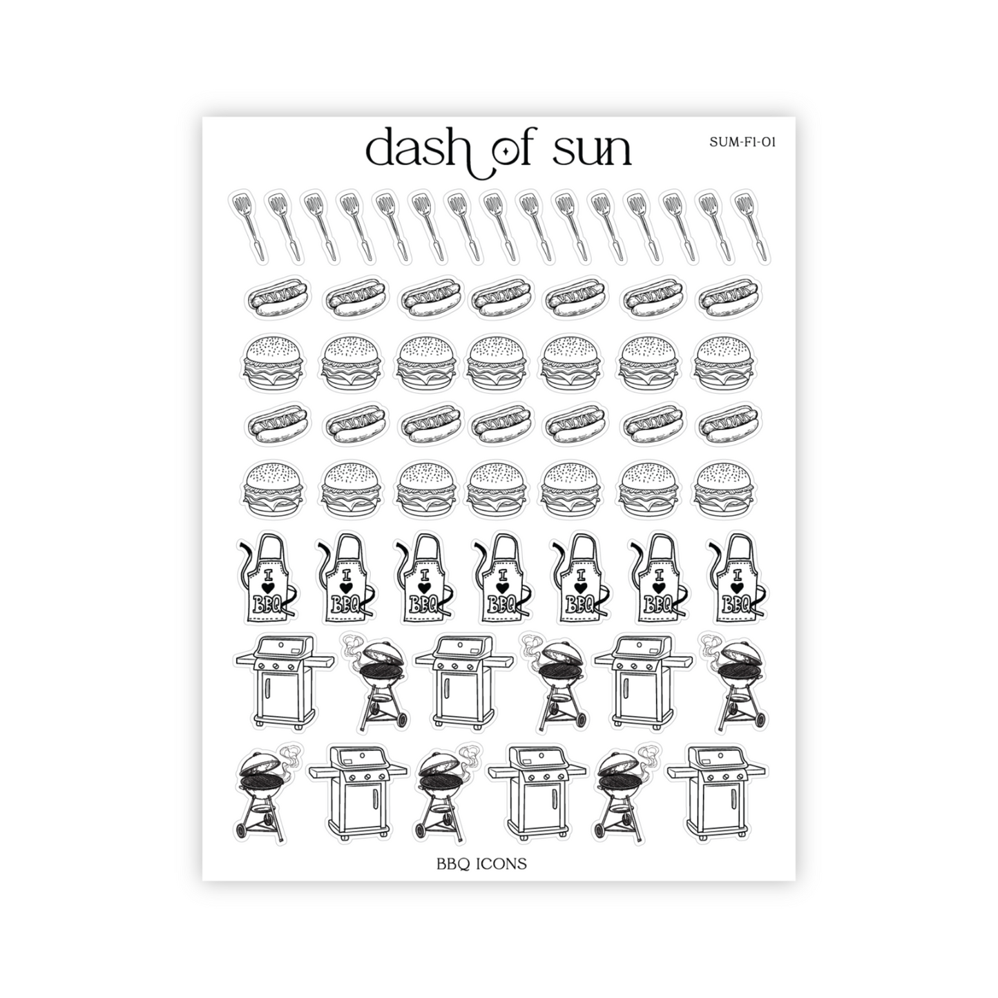 BBQ Icons | Foiled Stickers