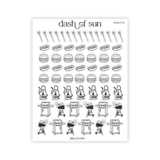 BBQ Icons | Foiled Stickers