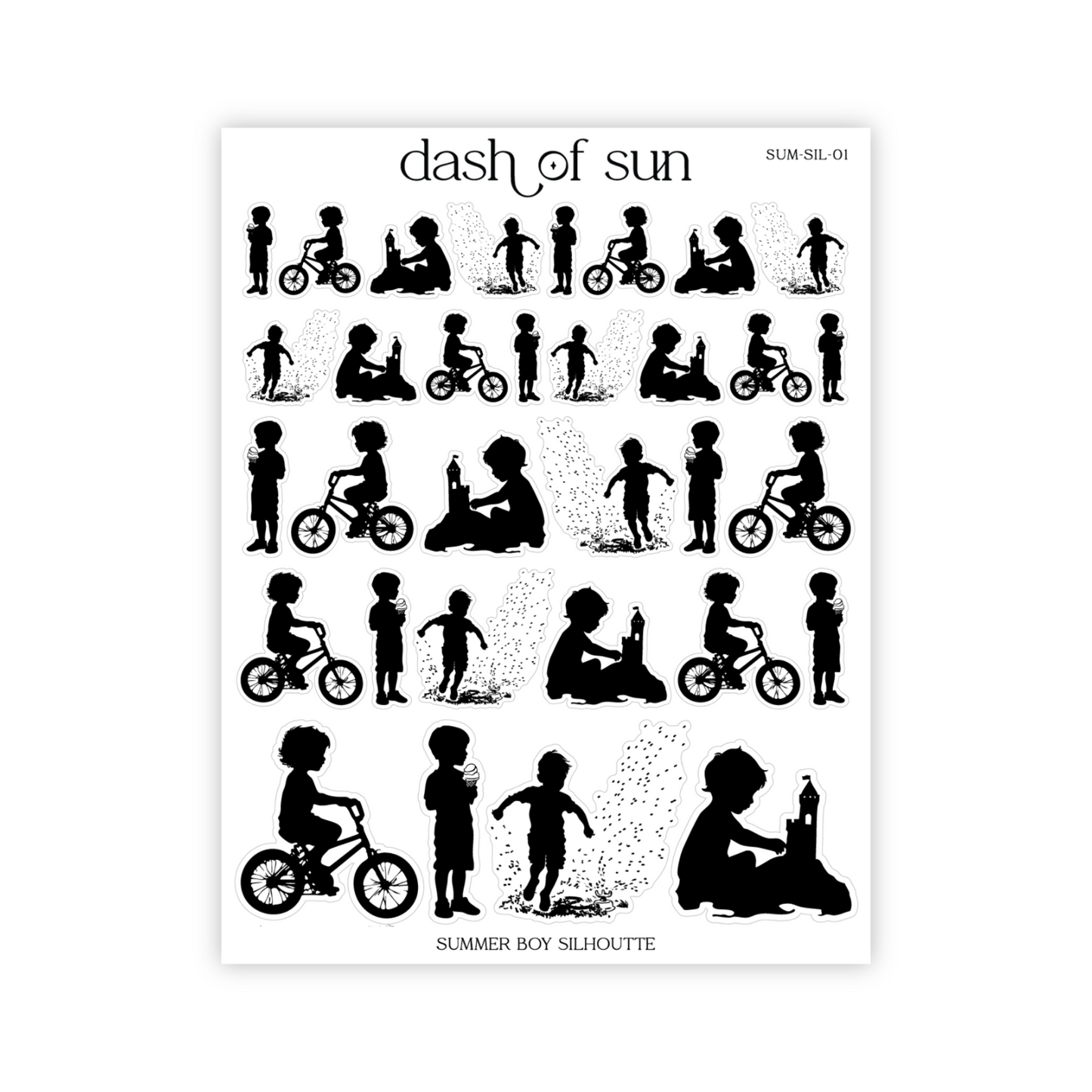 Summer Boy Silhouette | Foiled Stickers