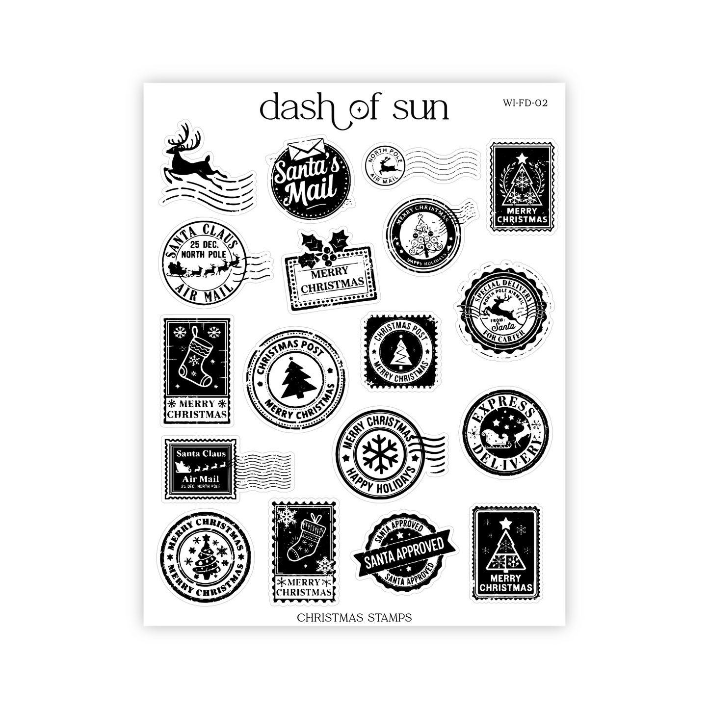 Christmas Stamps | Foiled Stickers