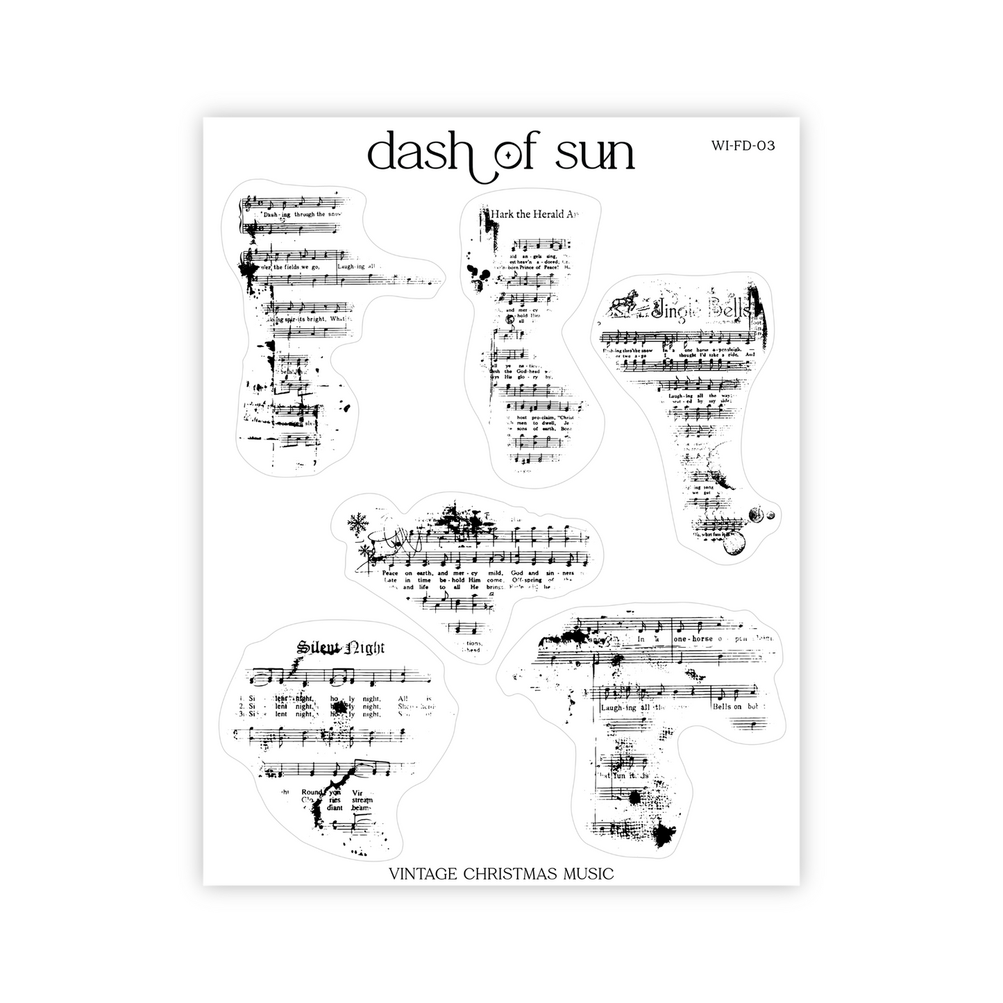 Vintage Christmas Music | Foiled Stickers