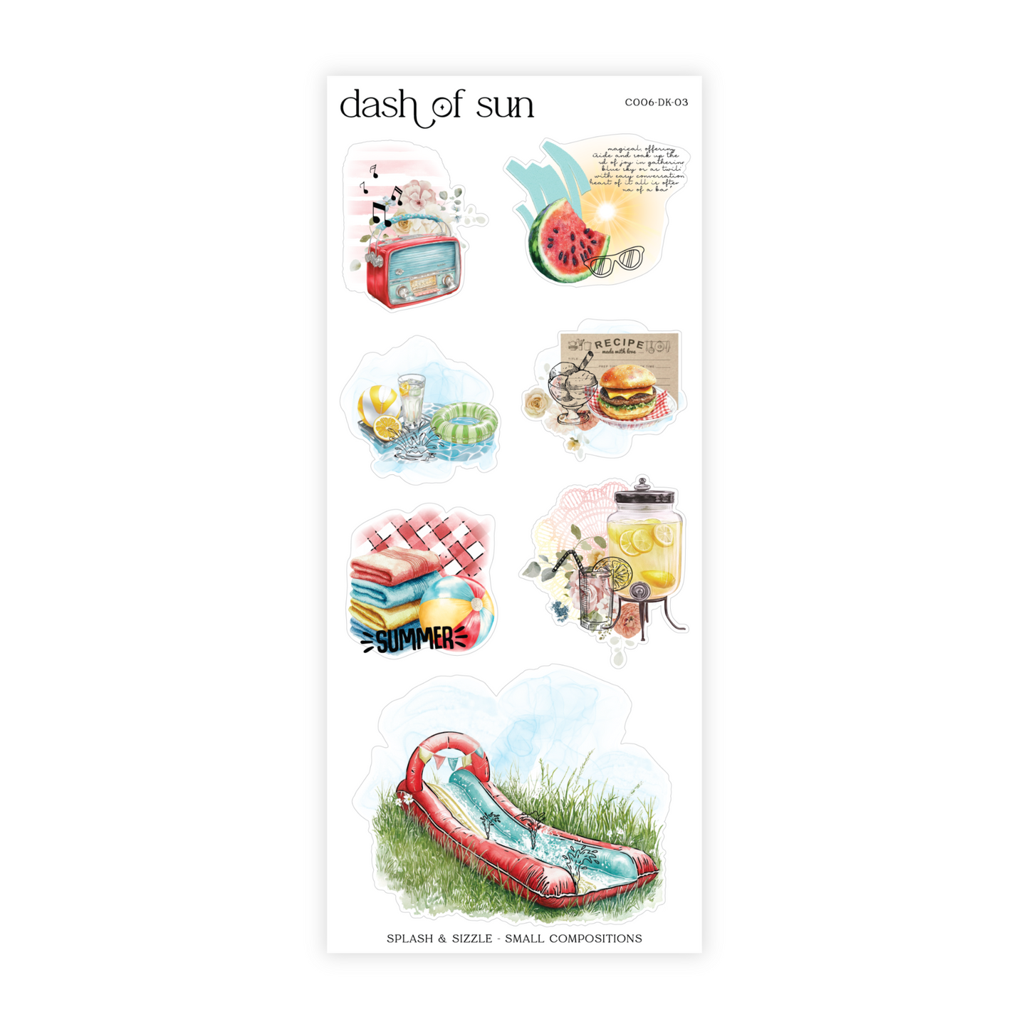 Splash & Sizzle | Decorative Sticker Kit