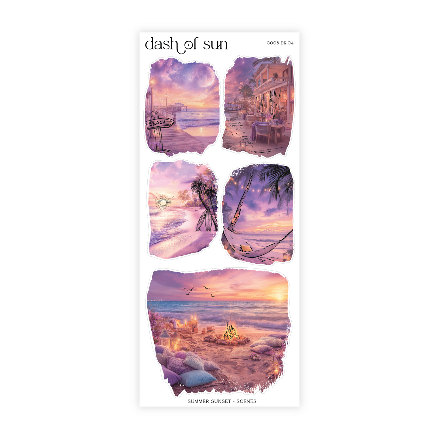 Summer Sunset | Decorative Sticker Kit