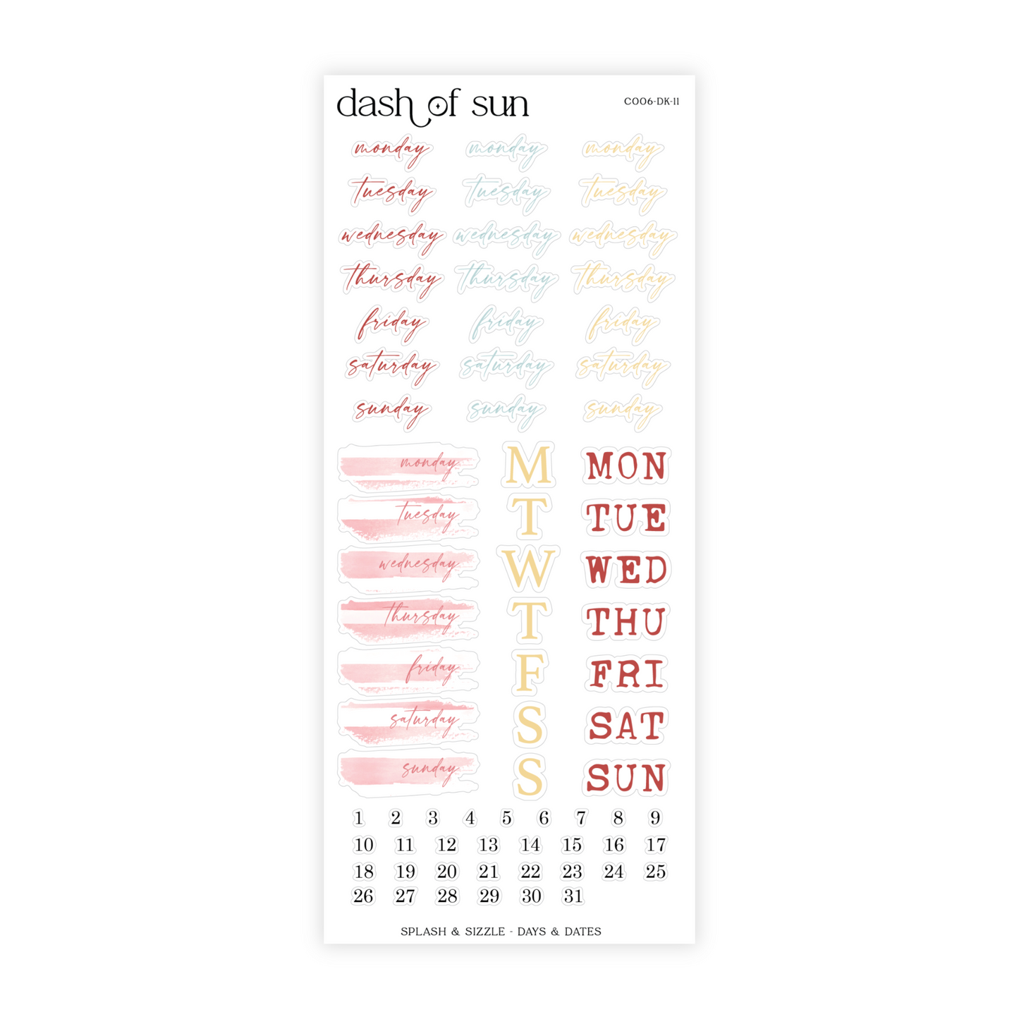 Splash & Sizzle | Decorative Sticker Kit