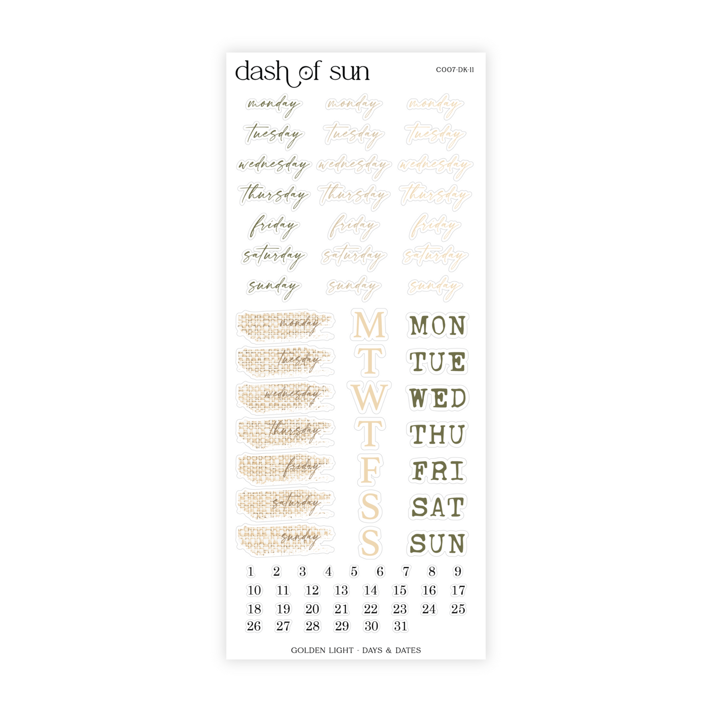 Golden Light | Decorative Sticker Kit