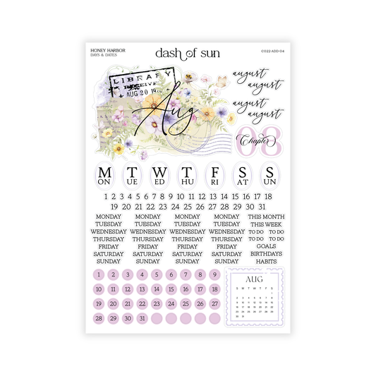 Honey Harbor | Aug 2026 Monthly Dates & Dots