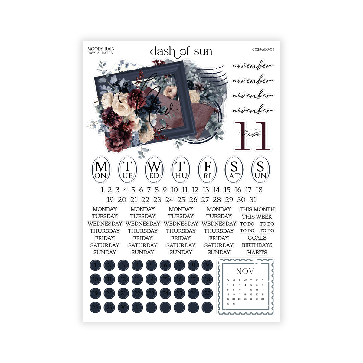 Moody Rain | Nov 2026 Monthly Dates & Dots
